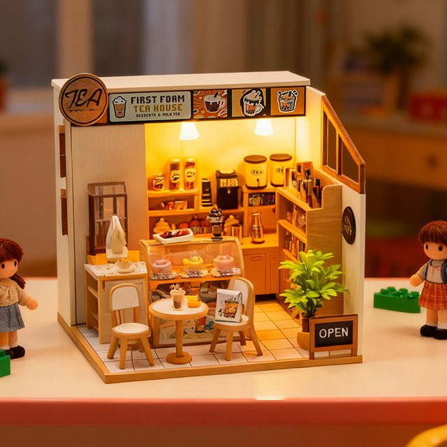 zuuton DIY Mini Puppenhaus Modellbau Kit, Holz, 3D Puzzle - Bild 1