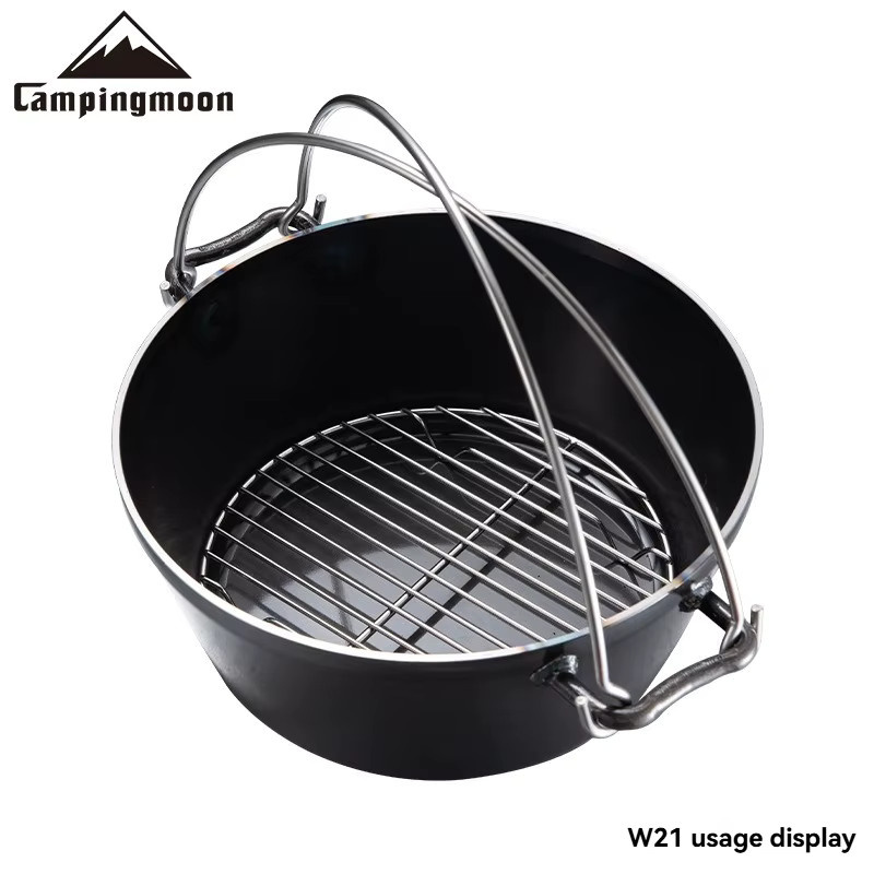 CAMPINGMOON W17 Dutch Pot Bodengitter aus Edelstahl in Silber, rund - Bild 3