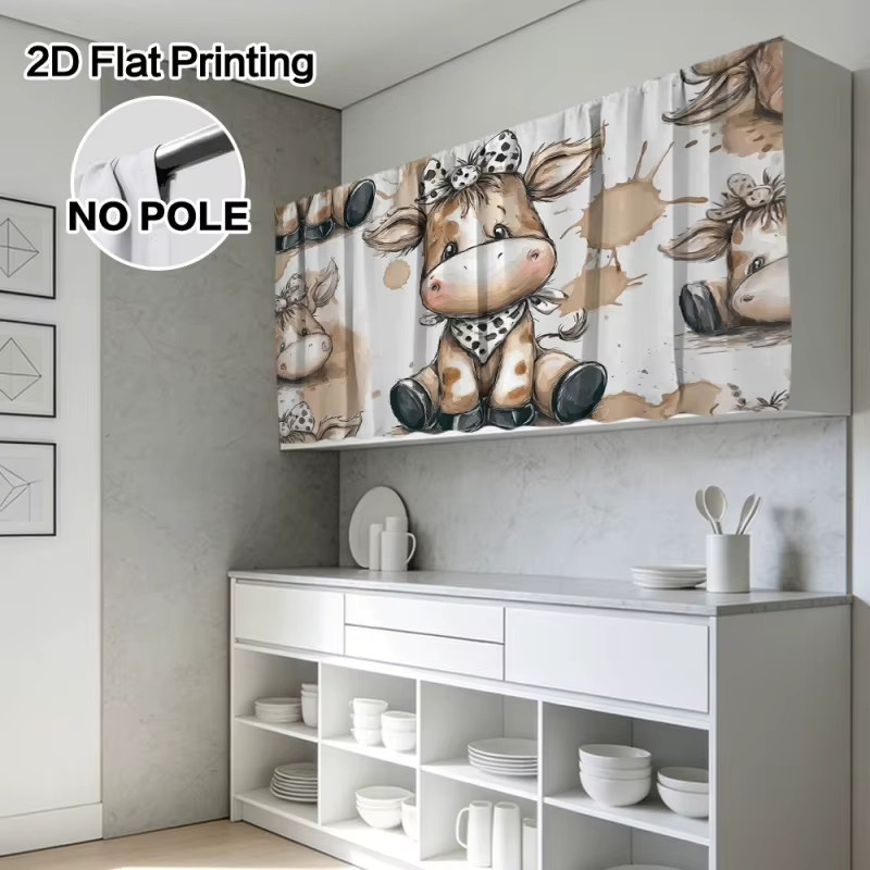 VIKAMA Vorhänge und Schrankdekoration mit Tier-Motiven in Multicolour für Wohnzimmer, Schlafzimmer und Waschküche - Bild 2