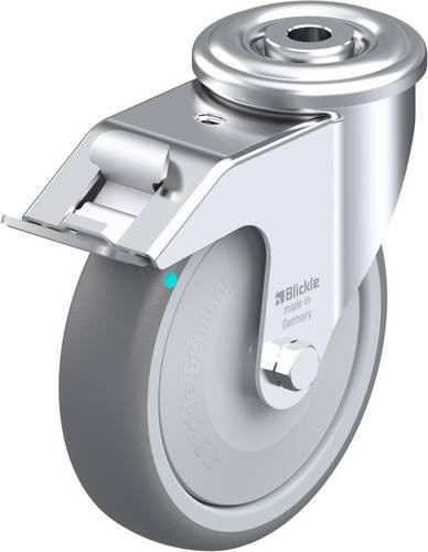 Blickle Lenkrolle LER-TPA 127KFD-FI mit Feststeller, Farbe Silber/Grau, Rad-Durchmesser: 125 mm, Tragfähigkeit: 125 kg - Bild 1
