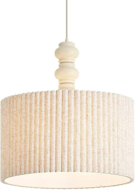QAZQA Japandi Hängelampe Beige mit Leinenschirm und Metallgestell, Durchmesser: 50 cm - Bild 1