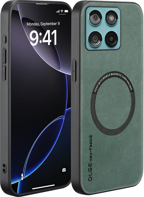 Stoßfeste Magnetische Retro-Soft-PU-Leder Handyhülle für Motorola Moto Edge 60 Fusion Stylus 60 Pro 60S in Grün - Bild 1