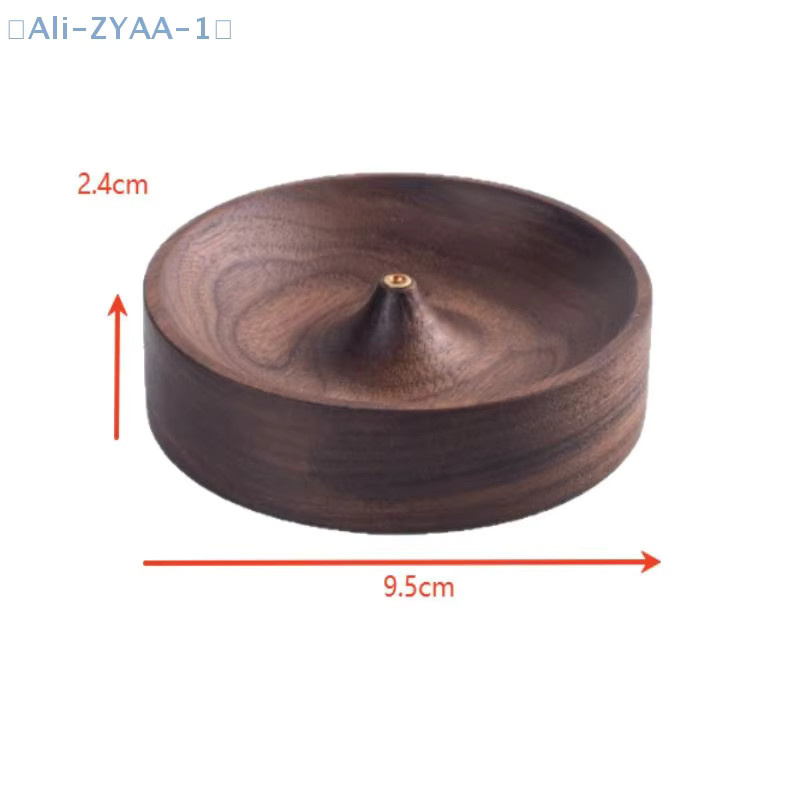 JETTING Räuchergefäß aus massivem schwarzem Walnussholz, rundes Räucherstäbchen-Halter für Teezeremonien und Heimdekoration - Bild 4