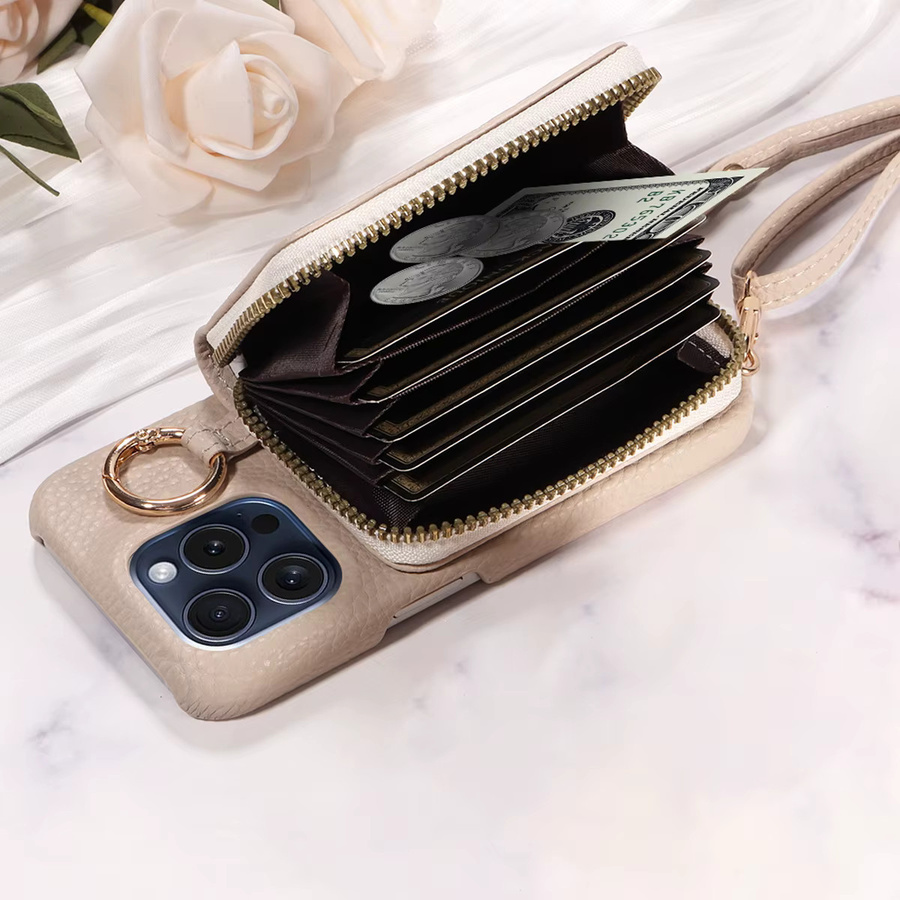 PU-Leder-Handyhülle mit Umhängetasche und Kartentasche für Samsung Galaxy S25 S24 S23 S22 S21 S20 Ultra FE Plus Note20 Ultra in Weiß und Beige - Bild 3