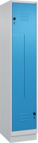 C+P Z-Spind Classic PLUS mit 2 Fächern, Sockel, Sicherheits-Drehriegel, Farbe Grau/Blau, H x B x T: 195 x 40 x 50 cm - Bild 1
