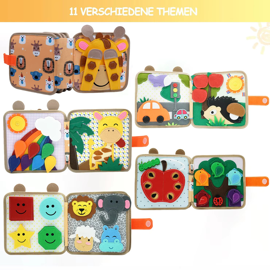 BizyKoady Baby Spielzeug Weiches 3D Tuch Buch, Plüsch / Textil, Bunt / Mehrfarbig - Bild 2