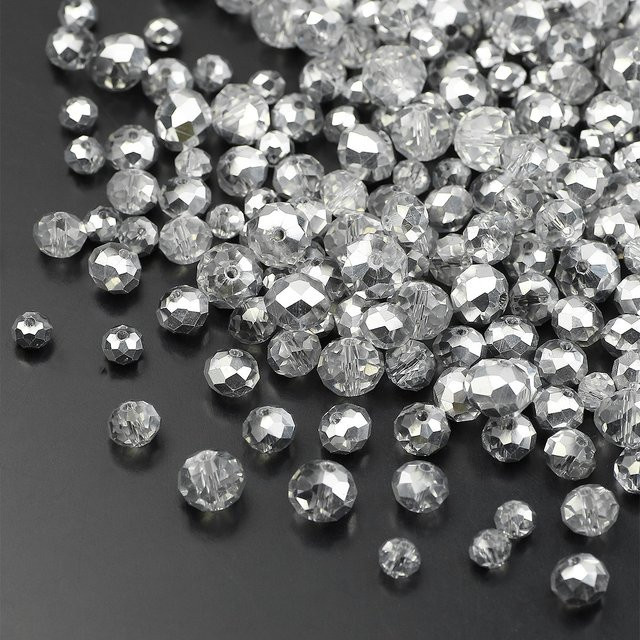 JHNBY Abstandsperlen, Silber, österreichische Kristall, 2–10 mm - Bild 1