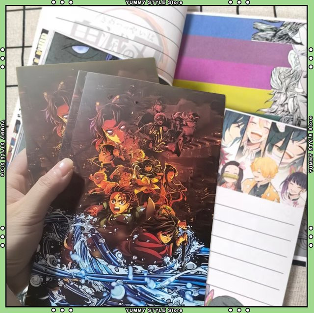 Demon Slayer Anime Notizbuch von Bandai mit vollfarbigen Innenseiten, Softcover, A5, liniertes Papier, Multicolor - Bild 1