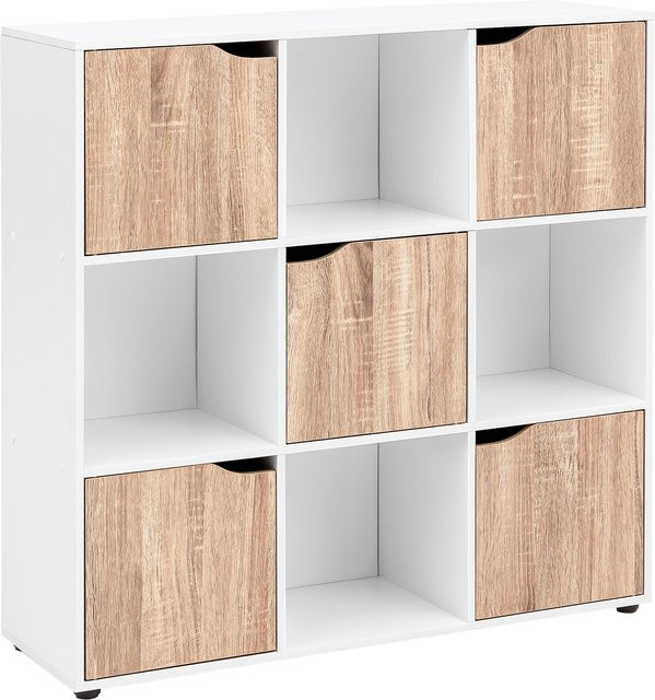 FineBuy MASSA Standregal mit 9 Fächern als modernes Bücherregal und Sideboard Würfelregal - Bild 1