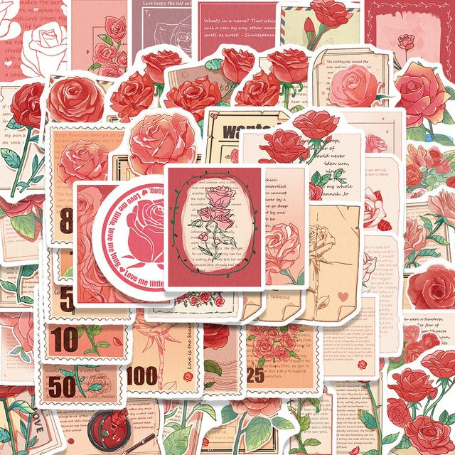 Charile Rote Rosen Buchstaben-Aufkleber, Sticker, 10-teiliges Set - Bild 1