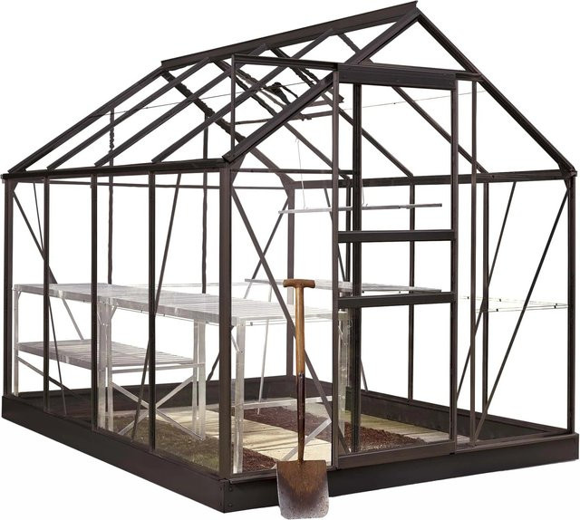 Halls Gewächshaus Popular Schwarz 5 m² mit 3 mm Blankglas - Bild 1