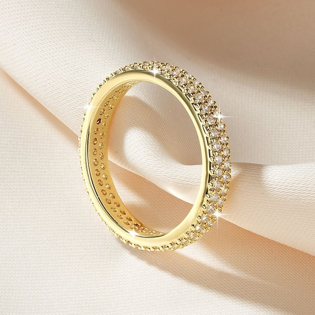 Anziw Ewigkeitsring, Moissanit, 14k vergoldet, Damen - Bild 1