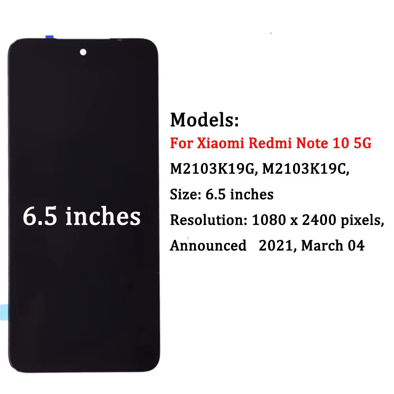 Xiaomi Redmi Note 10 5G LCD Display mit 6,5 Zoll Touchscreen in Schwarz - Bild 2