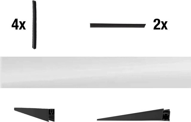 Vidual Zusatzdekor-Sichtschutz-Set Snap für Designglas in Anthrazit aus Aluminium - Bild 1