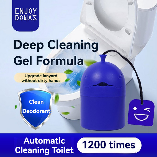 ENJOY DOWA Automatischer Toilettenreiniger im Wal-Design, Blau, 150 g Gel - Bild 1