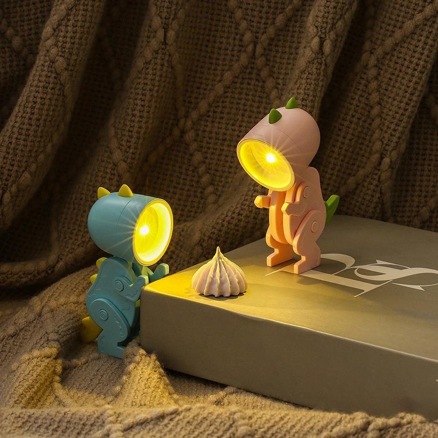 TOMTOP JMS Dinosaurier LED-Nachtlicht für Kinder in Rosa mit verstellbarem Winkel - Bild 4