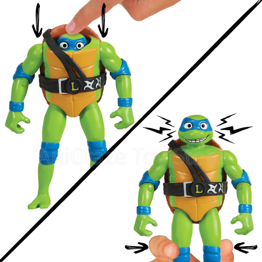 PlayMates TMNT Leonardo, Raphael, Michelangelo, Donatello, Actionfiguren, mit abnehmbarem Kopf - Bild 2