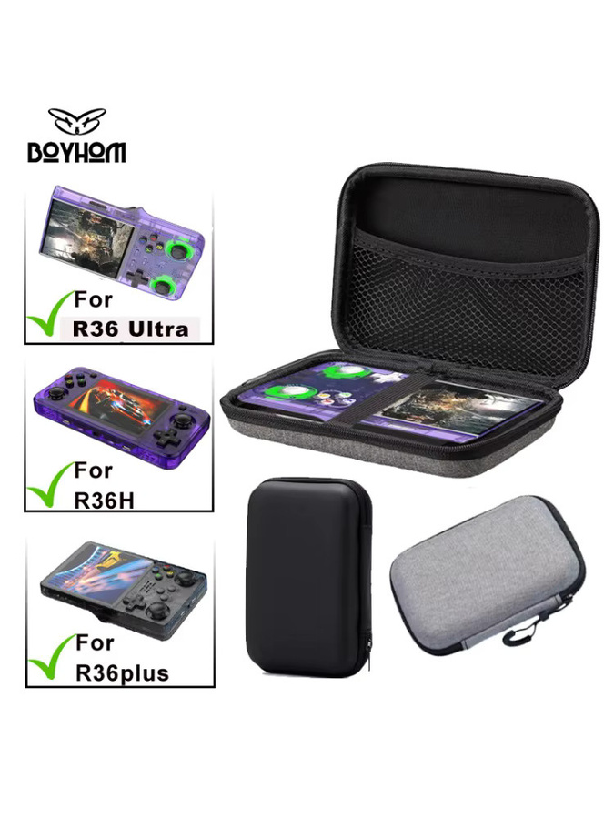 BOYHOM R36S R36 Ultra Handheld-Konsole Etui, Stoßfeste EVA Hartschalen-Schutztasche für Gaming-Zubehör, Schwarz - Bild 7