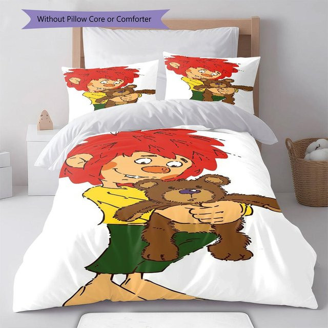 CCesHome Pumuckl Bettwäsche Set aus Polyester in Weiß mit 1 Bettbezug und 2 Kissenbezügen, B/H: 220 x 240 cm - Bild 1