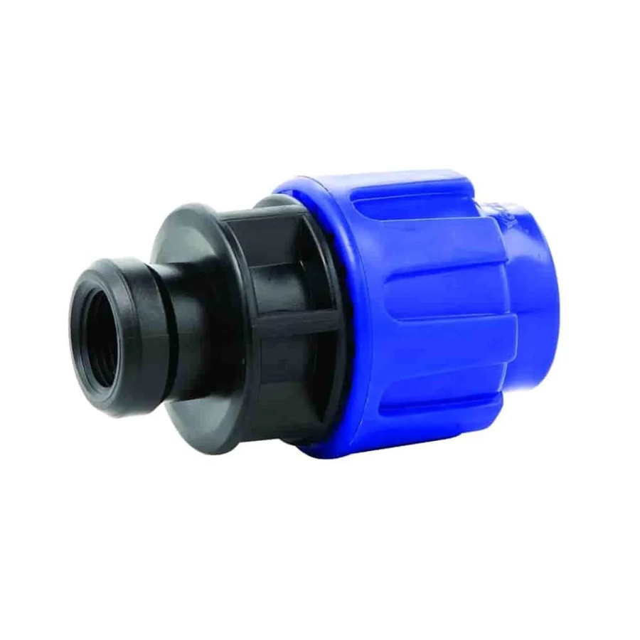 Cepex PE-Rohr-Verschraubung Kupplung 20 mm mit 1/2 Zoll Innengewinde aus blauem Kunststoff - Bild 2