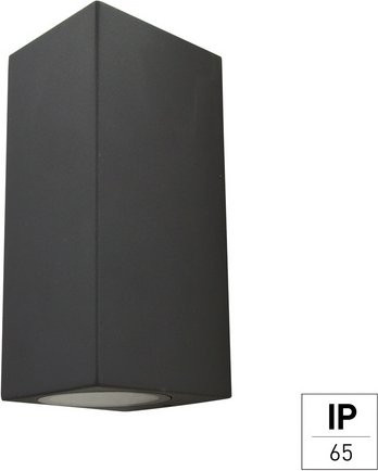 E2 Wandleuchte ASTER Up-Down Außenleuchte aus Aluminium und Glas in Schwarz, GU10, IP65 - Bild 1