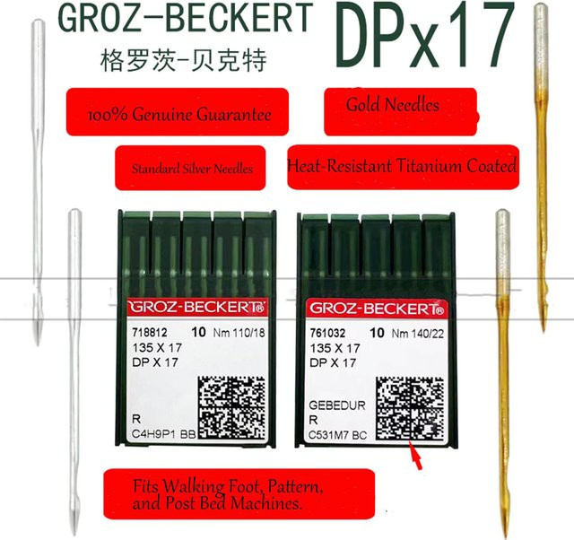 10 Nähnadeln DPx17 in Silber aus Metall für Knopfannäh-, Riegelstich- und Mustermaschinen - Bild 1