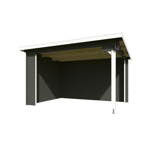 Lasita Gartenhaus Buffalo Maja in Grüngrau, B/H/T: 420 x 250,8 x 323,9 cm - Bild 3