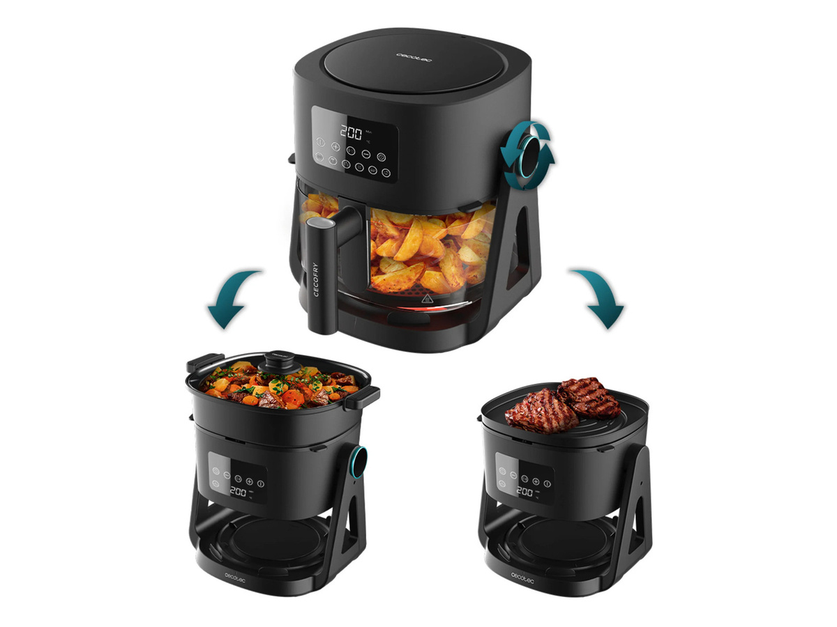 CECOTEC Heißluftfritteuse Flip and Grill 4500 in Schwarz mit Timer und 1500 Watt - Bild 2