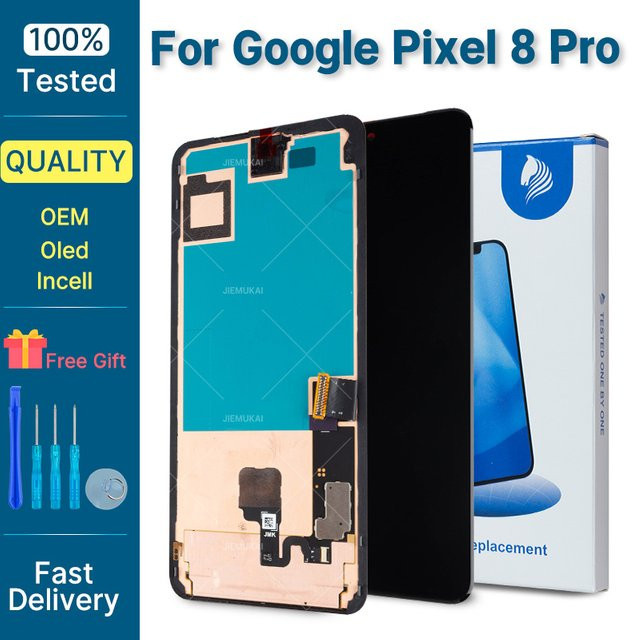 Google Pixel 8 Pro LCD Bildschirm mit Rahmen und Touchscreen Digitizer in Schwarz - Bild 1