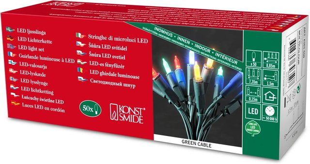 Konstsmide LED-Mini-Lichterkette mit 50 bunten LEDs für Weihnachten - Bild 1