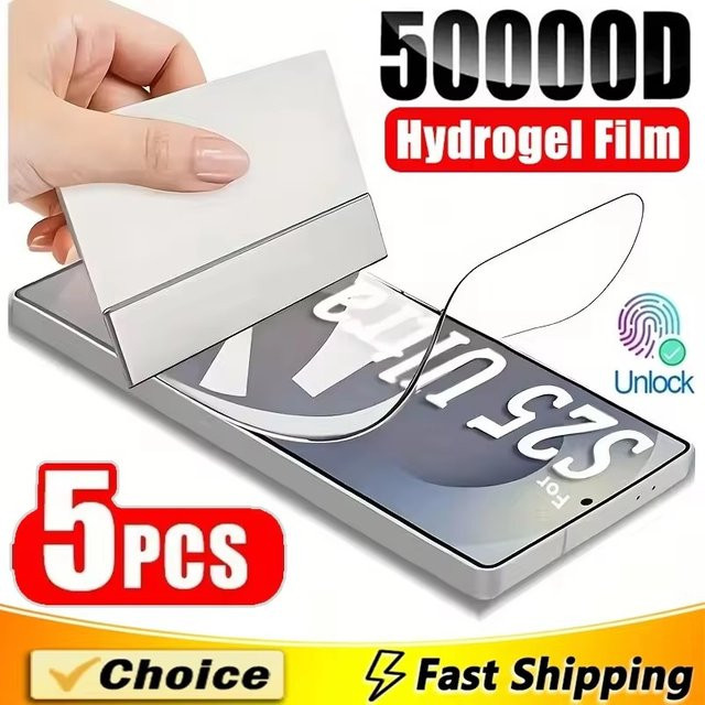 5 Stück Hydrogel-Displayschutzfolien für Samsung Galaxy A06 A16 A56 A36 XCover7 Pro und S25 Serie, transparent - Bild 1