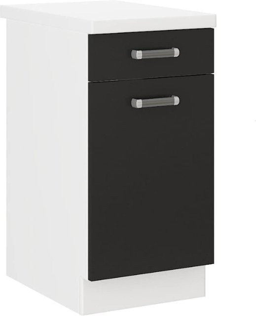 Küchen Unterschrank Omega 240 Schwarz Weiss mit 1 Schubkasten und 1 Tür, Breite: 40 cm - Bild 1