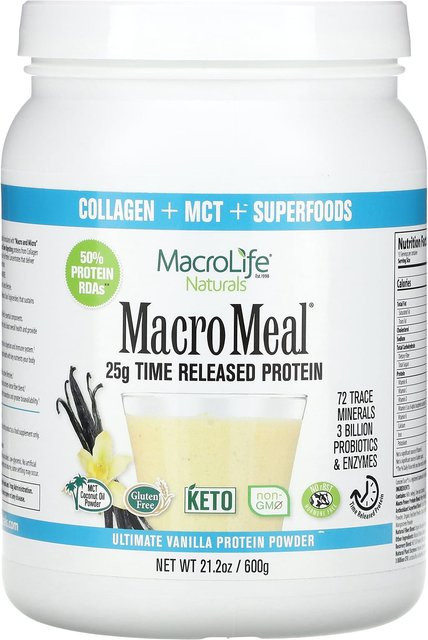 Macrolife Naturals MacroMeal Proteinpulver Vanille 600 g - Bild 1
