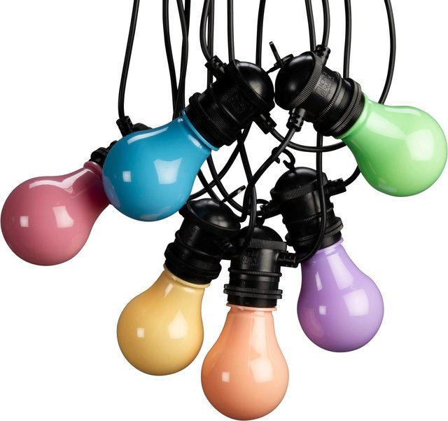 Konstsmide LED-Party-Lichterkette mit Dimmer, Mehrfarbig, 24 V, 14,5 m Länge, IP44 wetterfest für Garten, Terrasse und Balkon - Bild 1