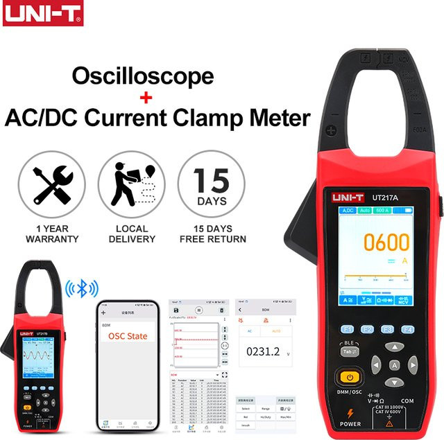 UNI-T UT217A UT217B Digitalzangenmessgerät mit Oszilloskop-Funktion, AC/DC Stromzange und Bluetooth-Funktion - Bild 1