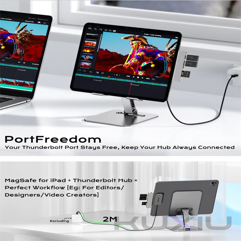 KUXIU M30 Magnetisches kabelloses Ladegerät für iPad Pro und iPad Air mit 18 W Schnellladung und USB-C auf USB-C Ladekabel - Bild 4