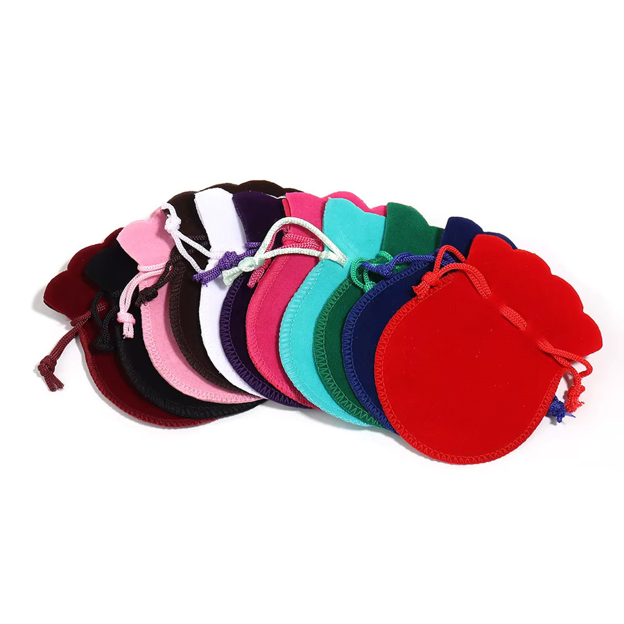 10er Set bunte Samt Geschenktaschen in Kürbisform mit Kordelzug für Schmuck und Geschenke - Bild 4