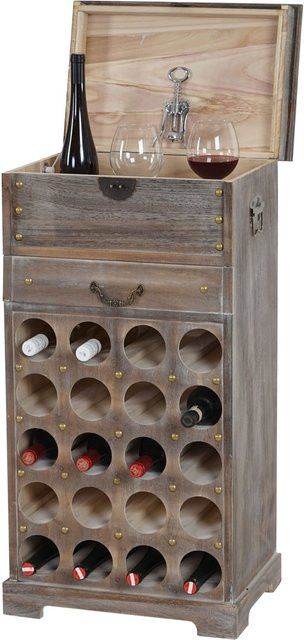 Weinregal Torre T323 von MCW in Braun im Shabby-Look für 20 Flaschen, B/T/H: 94 x 48 x 31 cm - Bild 1
