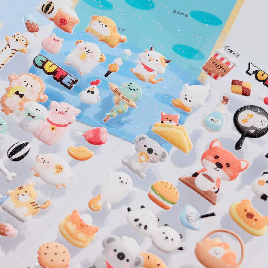 Nekoni Space Panda Koala Soft Puffy 3D Aufkleber in Multicolour für Scrapbooking und Journaling - Bild 1