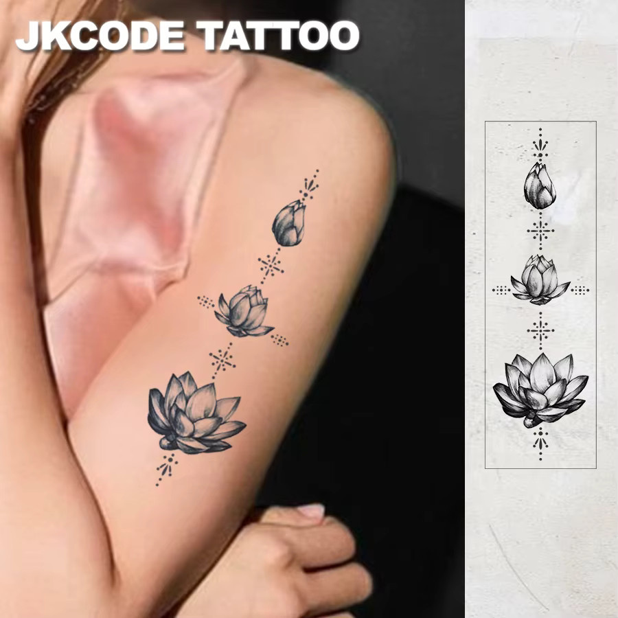 JKCODE TATTOO Temporäre Tattoo-Aufkleber, Lotus-Design, wasserfest - Bild 2