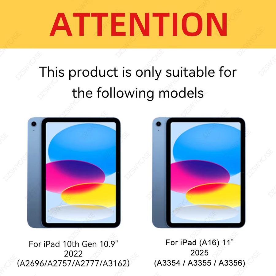 DZSWYCASE Schutzhülle für iPad 11 Zoll 2025 und 10. Generation 10,9 Zoll 2022 mit Auto Wake/Sleep Funktion und dreifach faltbarer Standabdeckung, weiche TPU-Rückseite, Grau/Weiß - Bild 2