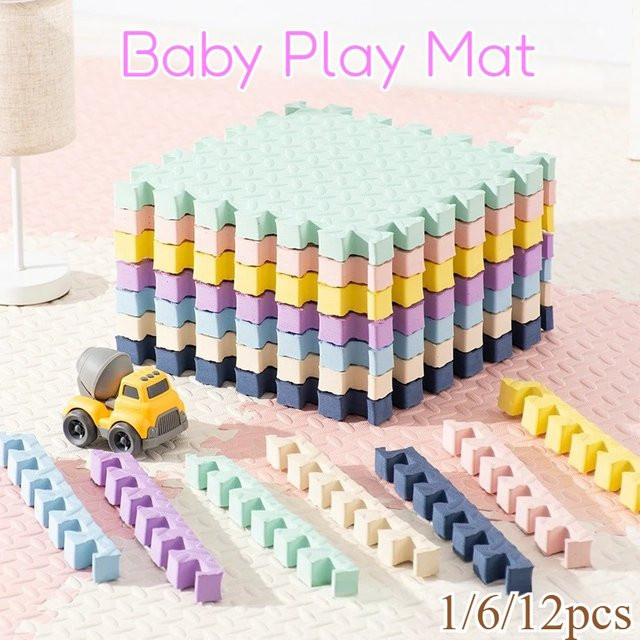 DHDH Baby Spielunterlage aus EVA-Schaum in Grün, weiche Patchwork-Matte für das Kleinkinderzimmer - Bild 1