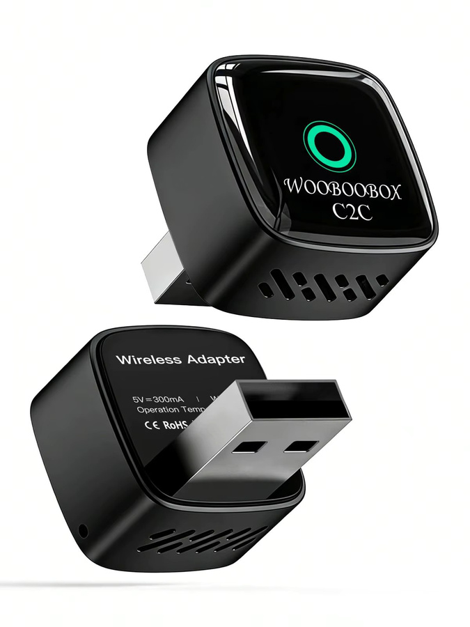 Wooboobox 2-in-1 Kabelloser CarPlay und Android Auto Adapter mit Aluminiumgehäuse in Schwarz, 5GHz USB Plug & Play Dongle für iPhone und Android - Bild 7