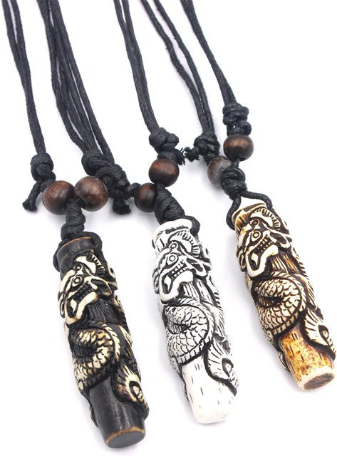 Weyena Halskette, Drache, Totem-Charms, Weiß, Unisex - Bild 1