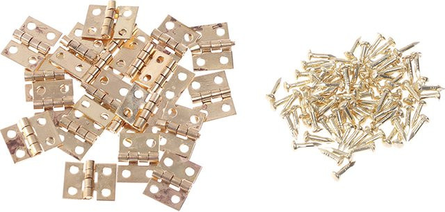 20 Stück JETTING Mini-Scharniere für Schranktüren, dekorative Schmuckscharniere in Messing/Gold - Bild 1