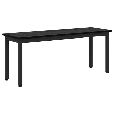 vidaXL Bank in Schwarz und Eichen-Optik für Wohnzimmer und Esszimmer, B/T/H: 110 x 35 x 45 cm