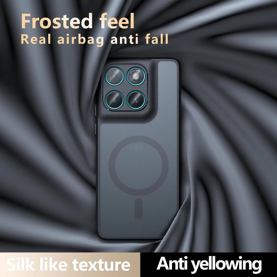 Magnetische kabellose Ladehülle für Motorola Edge 60 Pro 5G in Schwarz mit stoßfester mattierter Rückseite - Bild 3