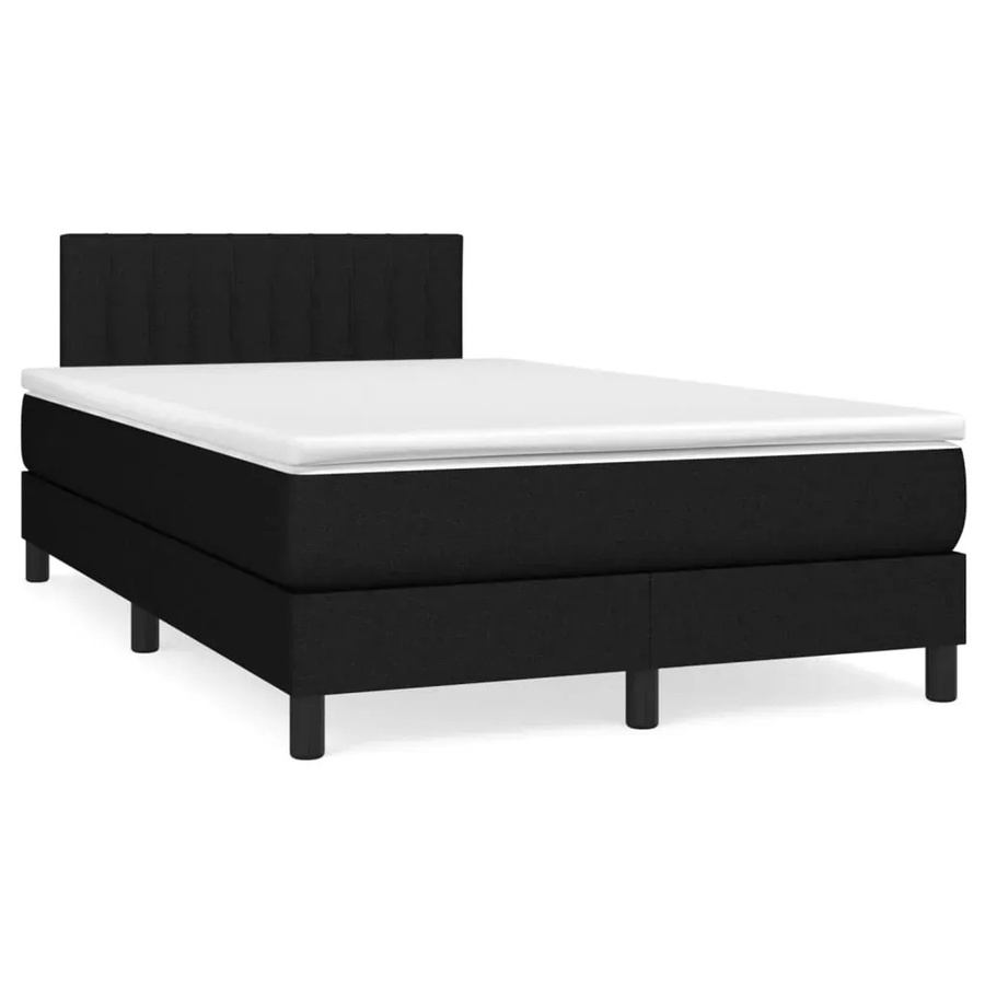 vidaXL Boxspringbett mit Matratze Schwarz aus Stoff, B/T: 120 x 200 cm - Bild 2