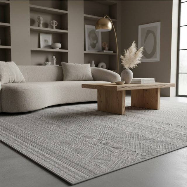 Outdoorteppich VENTOUX von Kadima Design im Ethno-Stil, Grau, B/T: 160 x 230 cm - Bild 1