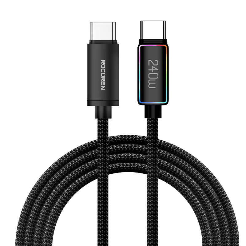 Rocoren USB-C Hochleistungs-Schnellladekabel 240W 5A mit PD 3.1 für iPhone, Samsung, Laptop und iPad, Schwarz - Bild 5